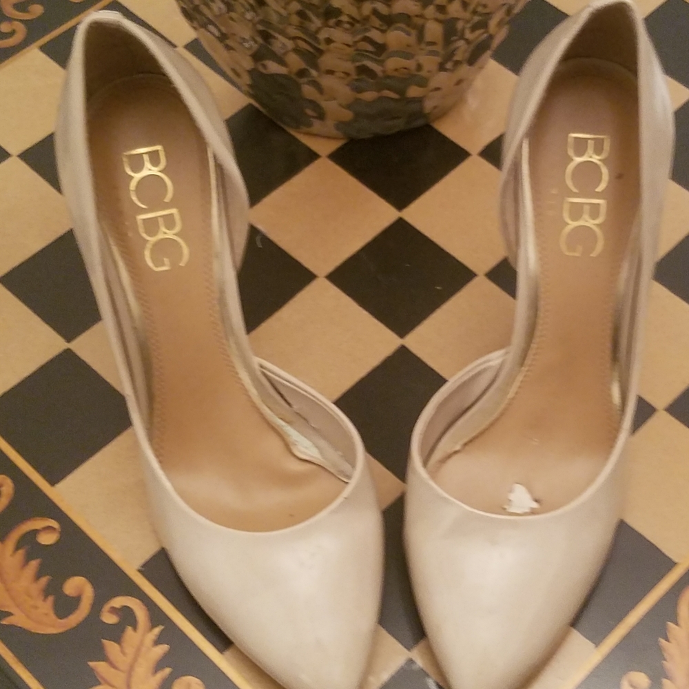Beige Patent Leather Heels